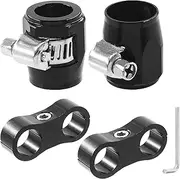Swpeet 5Pcs 10AN Rubber Hose Connector with Pipe Clamps and Hose Separator Clamp Assortment Kit, Including Wrench and Hose Finisher with Screw Band Clamp Fuel line Hose Fitting Adapter for 5/8 Hose