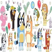 RoomMates Bluey Family and Friends Peel and Stick Wall Decal, RMK5457SCS