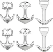 SUNNYCLUE 1 Box 6Pcs 3 Styles 304 Stainless Steel Bracelet Clasp Anchor Hook Clasp Ocean Hawaii Summer Link Leather Cord Ends Connector Clasps for Jewelry Making Adult DIY Necklace Bracelets Crafts