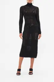 POINTELLE TURTLE NECK KNIT DRESS STITCHED IN TIME