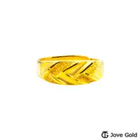 在飛比找PChome24h購物優惠-Jove Gold漾金飾 刻愛黃金女戒指