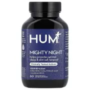 HUM Nutrition, Mighty Night™, Ceramides, CoQ10, Ferulic Acid + Valerian Root, 60 Vegan Softgels