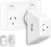 YFUN 3in1 Outlet Extender, 3 AC Outlets Power Board, 3 Way Socket, No-Bloacking Multi Plug Power Strip, Compact Travel Adapter for Bathroom, Kitchen, Bedroom, Hotel, Office, Cruise (1-Pack)