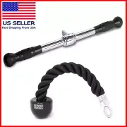 Single Tricep Rope Pull Down Press Cable Attachment Lat Bar Home Gym Exercise