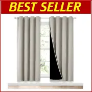 Luxury 100% Blackout Window Curtain Panels - 52"x72", Insulated & Noise Reducing