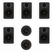 Theater Solutions TS-57 Flush Mount 7 Speaker Set In Wall Ceiling Home Theater