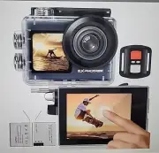 Exprotrek 4K Action Camera with Touch Screen, EIS Stabilization, 170 ° Ultra...