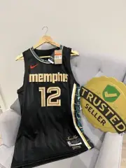 Nike Size Large Ja Morant Memphis Grizzlies Black Isaac Hayes Swingman Jersey