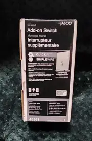 Jasco 46561 Z-Wave In-Wall Add-On Toggle Switch w/ QuickFit & SimpleWire, WHITE