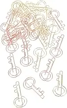HOUDERCO Metal Paper Clips Key Shape 30pcs Creative Document Holders Office Bookmarks Colorful Paperclips for Office