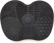 Makeup Brush Cleaner Mat, Make Up Cleaning Mat, Silicone Brush Cleaner Pad (BLACK)