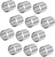Generic 12 Pcs Cake Mold Cream of Tartar Cake Pans Mini Round Cake Brioche Mold Tins Fondant Tall Mini Cake Rings Mousse Circle Frame Small Baking Ring Mousse Mold Silver Stainless Steel