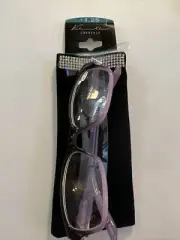 SAV Eyewear Victoria Klein Crystals 9093 Women Reading Glasses +1.25 violet NWT