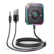 Bluetooth 5.3 Car Adapter Wireless Receiver 3.5mm AUX Dual Mics ENC Plug Play