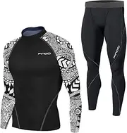 [1Bests] Men's Running Fitness Cooling Sportswear Camo Compression Short-Sleeved Shirt + Pants Sets
