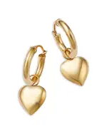 Bloomingdale's Fine Collection Polished Heart Dangle Hoop Earrings in 14K Yellow Gold