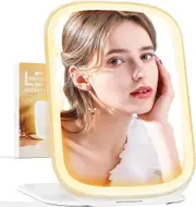 s Rechargeable Travel Makeup Mirror with LED Lights - Portable & Adjustable