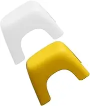 CONGARTENO 2pcs Boys and Girls Step Stool Non- Footstools for Bathroom Kitchen Lightweight Compact Design White Yellow Versatile Rest Aid for Bathing Shoe Changing