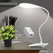 LED Desk Lamp Eye-Caring Clamp Light Clamp Lamps Reading Lights with USB Port,