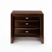 Espresso Nightstand - 2 Drawers & Tray - Modern Bedside Table