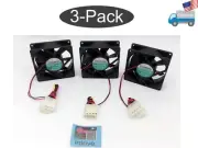3-pack: NEW Sunon KD1208PTB2-6 OC ZP CLE 80mm 2W 4pin Molex PC Case Cooling Fan