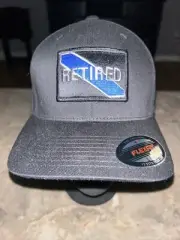 Thin Blue Line FlexFit Retired Hat BLACK SIZE LARGE -XLG