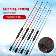Portable Fishing Rod 1.65/1.8/2.1m Spinning Casting Rod Ceramic Guide 2-Section