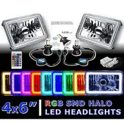 4X6" IR Color Change RGB SMD Halo Angel Eye Headlight 40W 6K LED Light Bulb Pair (for: Honda)