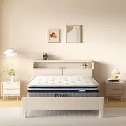 [DREAMZ] Double Mattress 32cm Thickness,Pillow Top Natural Latex Mattress with Memory Foam Layer,Innerspring Spring System, 7-Zone Pocket Spring System, Pocket Coil,Pressure Relief, Medium Firm