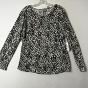 Chico’s Cozisoft shirt top sz 3 (XL) animal leopard cheetah print mobwife NWT