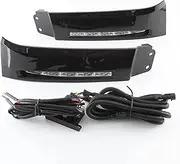 LED DRL Daytime Running Light Front Fog Lamps Accessories Compatible With Toyota Tundra 2007 2008 2009 2010 2012 2013 Black