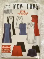 NEW LOOK Sewing Pattern 6842 SIZE A 6-16 SPORTS DRESS, SHIRT, SHORTS, SKORT