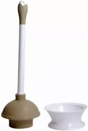 Quickie Toilet Plunger and Caddy Combo with Microban, Neutral Color, for Home
