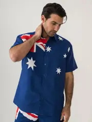 Lowes Short Sleeve Event Shirt Australia Flag Blue