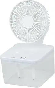 STARTIST Desktop Cooling Fan with Humidifier 3 Speeds Comfortable Household Powerful Wind with Colorful Ambient Light for Camping Dorm