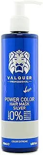 Valquer Power Colour Mask Vegan and Silicone Free Formula Gives Hair Colour 290 ml Silver