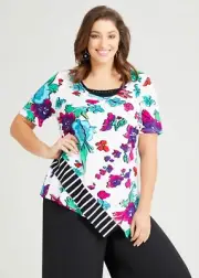 BNWT TS TAKING SHAPE ZENA NATURAL FLORAL TOP - SIZE S