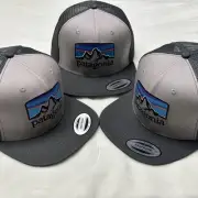 Patagonia Men's Casual Flat Brim Mesh Breathable Baseball Cap Gray