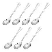 7Pcs 5" Stainless Steel Shell Shape Spoon Mini Coffee Dessert Spoons, Silver