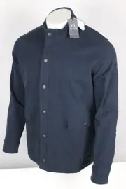 Travis Mathew Men's Cloud Denim Full Zip Jacket Fleece Lined Large Blue Nights