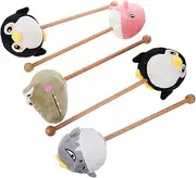 Practical Hammer Set 5pcs Plush Marine Animal Massage Sticks Long Handle for Office Home Random Style