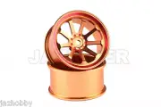 Jazrider Aluminum 1/10 RC On Road Touring Car 9-Spokes Wheels (2pcs,Golden) Set