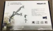Mount-It! Dual Arm Computer Monitor Desk Mount Stand w/USB Ports Silver MI-2762