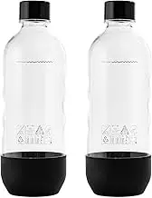 Replacement Bottle for sodastream Carbonating Sparkling Water Machine 1 Liter (2-Pack, Black)