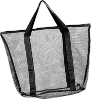 [WOFASHPURET] Large Capacity Mesh Beach Bag with Zipper Heavy Duty Tote for Women for Shopping Sports Gym Swimming Pool and Travel Comfortable Single Shoulder Strap Transparent Design for Easy