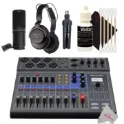 Zoom LiveTrak L-8 Portable Podcast Recorder + Mic Pack Accessory Bundle