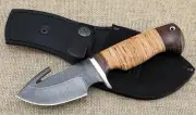 Knife Skinner-4 Damascus steel birch bark handle