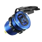 12V QC3.0 Dual USB Car Fast Charger Socket Power Outlet LED Voltmeter Waterproof (for: Honda Civic)