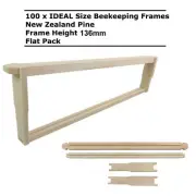 100 x Ideal Size Flat Pack Beekeeping Frames Bee Hive Frame Timber Wood Beehive