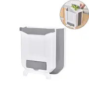 Catzon 8L Hanging Kitchen Trash Can Foldable for Cabinet/Car/Bathroom -White